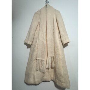 Donegal Design Handwoven 70% Mohair 30% Wool Coat color off White Sz M Ireland